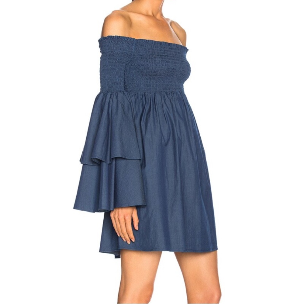 NWT Caroline Constas Appolina Dress, Denim, Size XS
